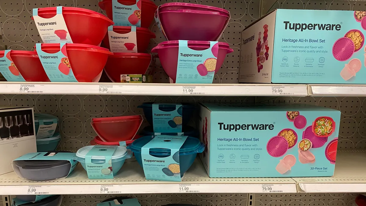 A Tupperware display at Target.